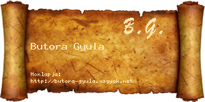 Butora Gyula névjegykártya